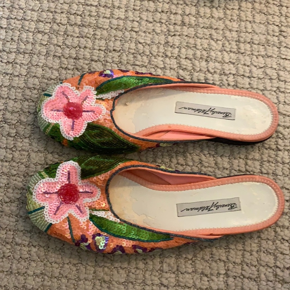 Beverly Feldman sequin slippers